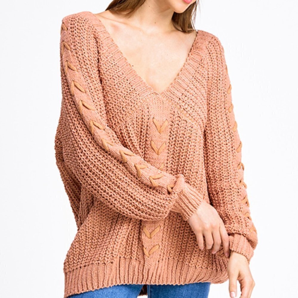 so soft and comfy oversized sweater v-neck